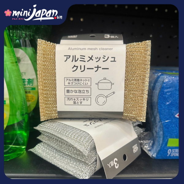 Set 3 miếng chà cọ xoong nồi cước nhôm Okazaki