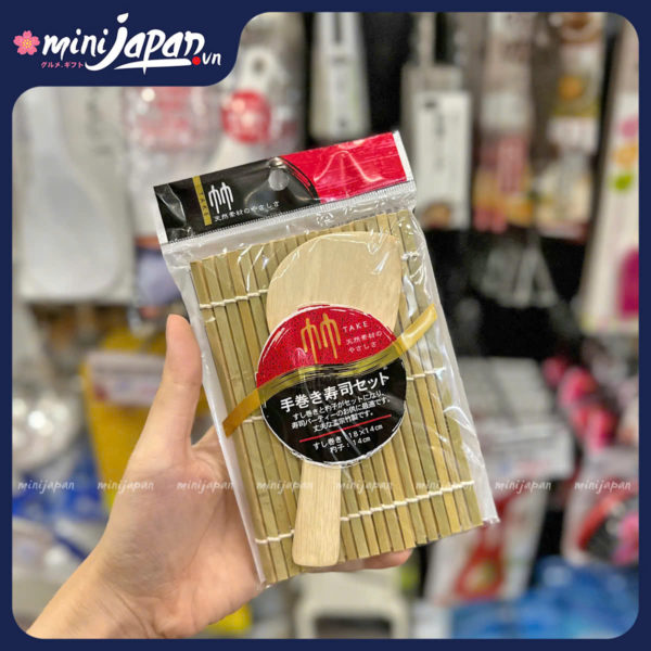 Mành cuộn Sushi bằng tre kèm muôi xới (Cỡ vừa)