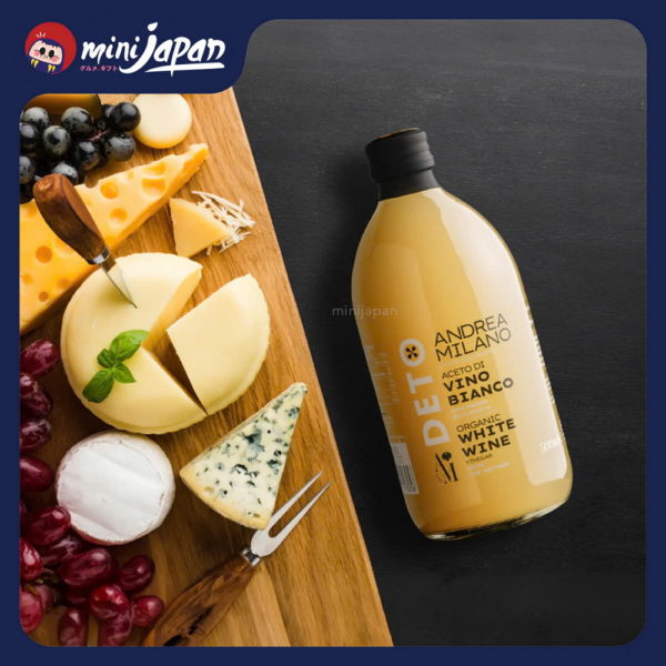 Giấm vang trắng Detox hữu cơ có giấm cái Milano 500ml
