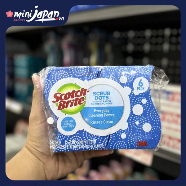 Miếng rửa chén Scotch-Brite hàng Mỹ ( gói 6 miếng )