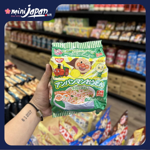 Mì Nissin Udon Anpaman vị hải sản màu xanh 90gr