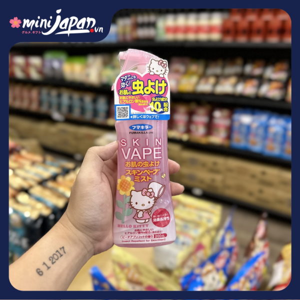 Xịt Chống Muỗi Skin Vape Hồng Hương Đào Hello Kitty