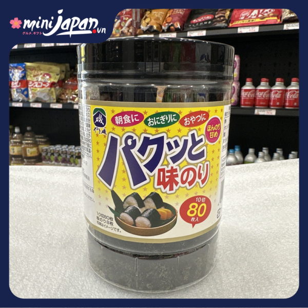 Rong biển sấy khô ăn liền pakutto nori 80 miếng 26g