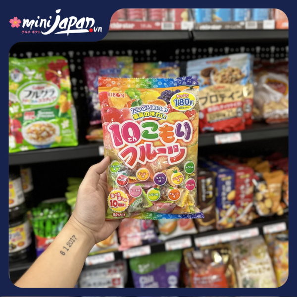 Kẹo trái cây Ribon tổng hợp 10 vị gói 180g