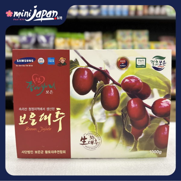 Táo đỏ sấy khô Boeun Jujube 1kg Hàn Quốc