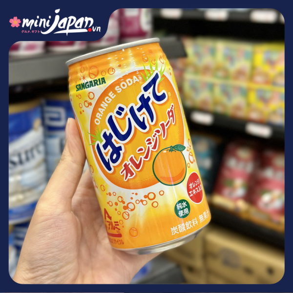 Nước soda Sangaria Hajikete vị cam 350ml
