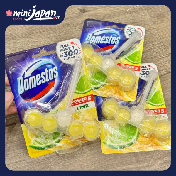 Viên treo bồn cầu Domestos power 5 hương chanh