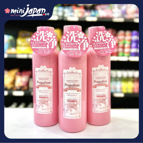 Nước súc miệng Propolinse Sakura hương hoa Anh Đào 600ml sạch răng thơm miệng
