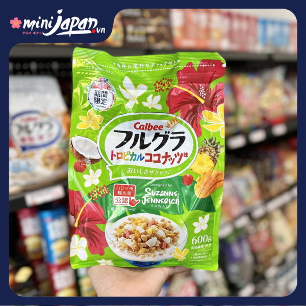 Ngũ cốc Calbee trái cây nhiệt đới 600g xanh lá