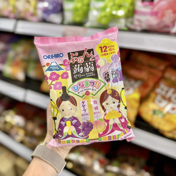 Thạch hoa quả Orihiro mix vị Đào Trắng, Nho tím 240g