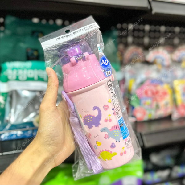 Bình nước Skater khủng long hồng 480ml