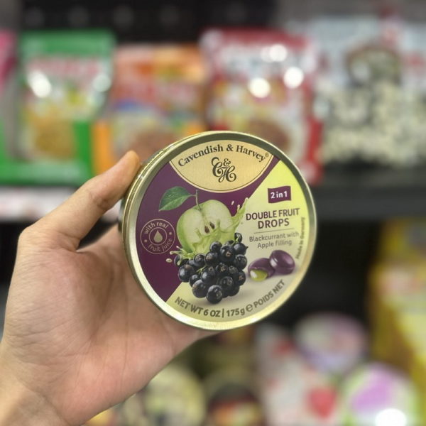 Kẹo thiếc Cavendish & Harvey hạt lý chua đen nhân táo xanh 175g