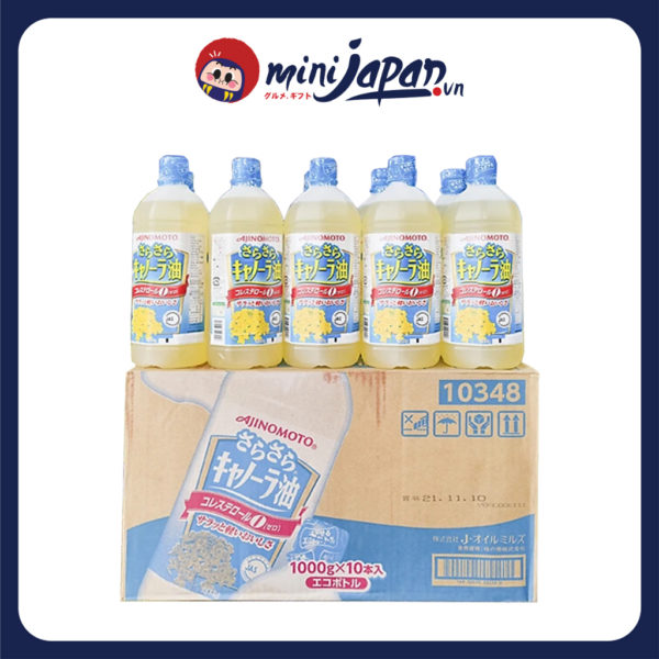 Thùng 10 Chai Dầu Ăn Hoa Cải Ajinomoto Nhật Bản