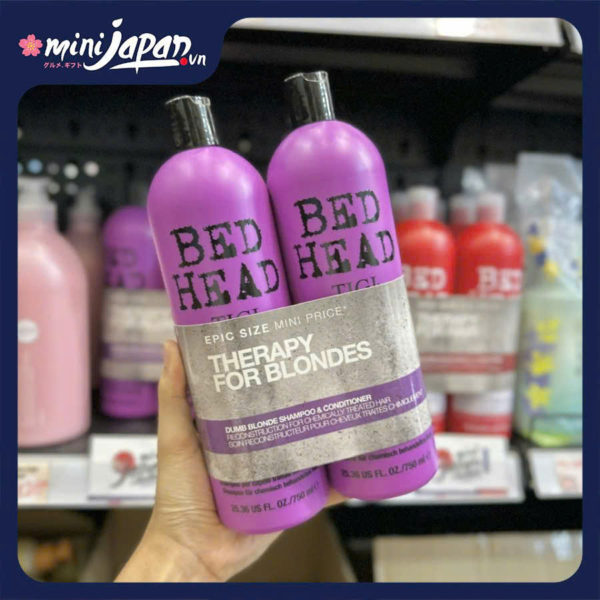 Set gội xả Tigi Bed Head tóc nhuộm tẩy 750ml - tím