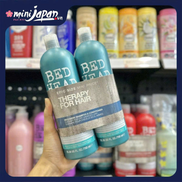 Set gội xả Tigi Bed Head phục hồi cấp độ 2 750ml - xanh dương