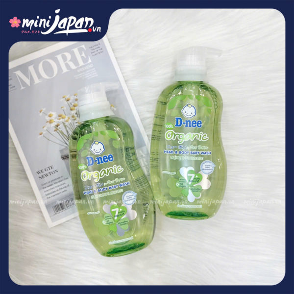 Sữa Tắm Gội Em Bé D-nee Organic Gluten Free 380ml ( xanh lá )