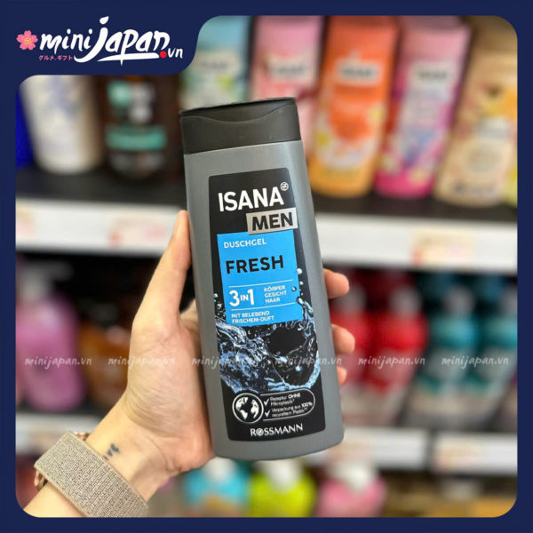 Sữa Tắm gội ISANA MEN Fresh 3in1 chai 300ml ( xanh dương )