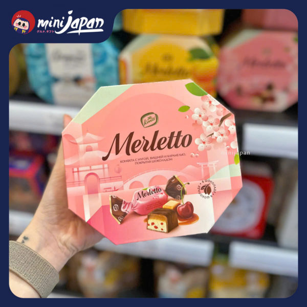 Kẹo socola Merletto nhân cherry 150g - hồng (QC18)