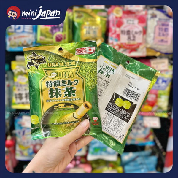 Kẹo sữa trà xanh UHA Tokuno 58g (QC24)