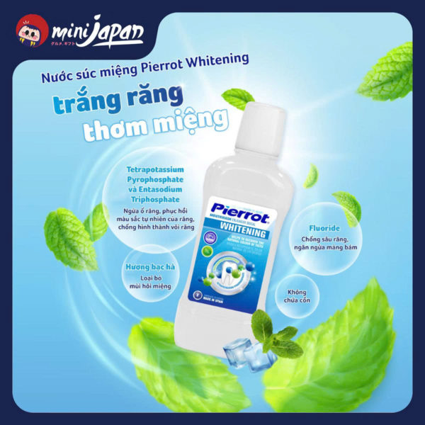 Nước súc miệng Pierrot Whitening trắng răng thơm miệng 500ML