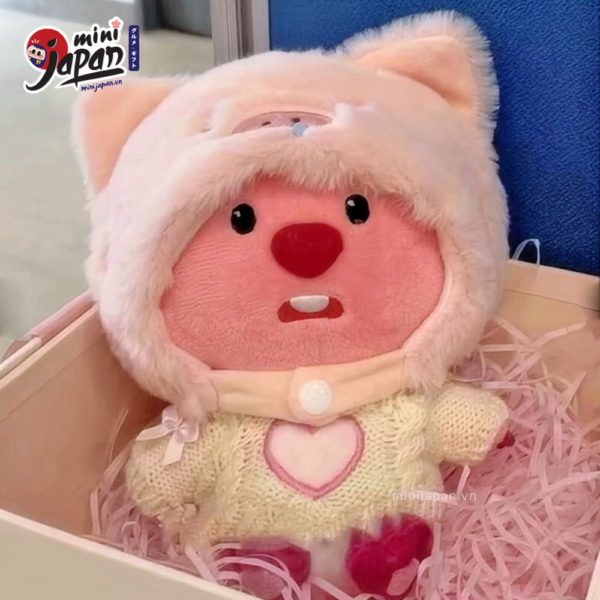 Gấu Loppy hồng đội nón heo