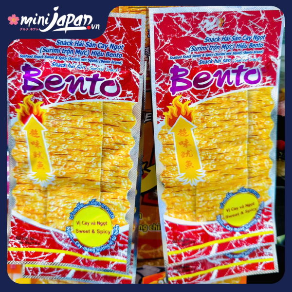 Vỉ 13 gói Snack mực tẩm gia vị Bento 5g - cay ngọt (đỏ)