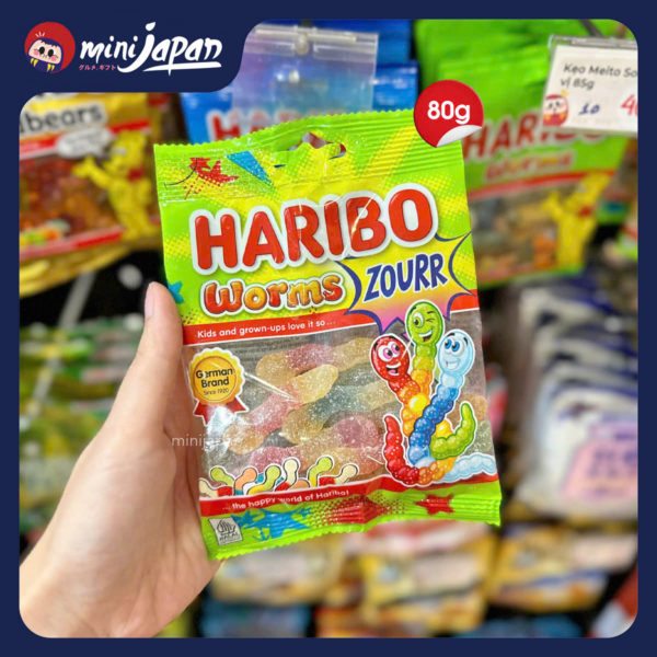 Kẹo dẻo Haribo Worms Zourr 80g