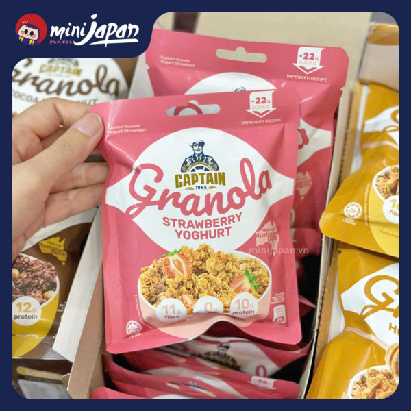 Ngũ cốc granola Captain sữa chua dâu 40g