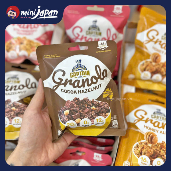 Ngũ cốc granola Captain cacao hạt phỉ 40g