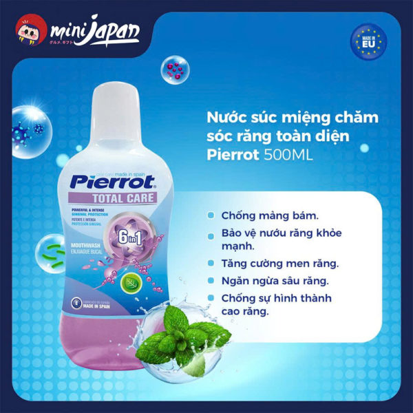 Nước súc miệng Pierrot chăm sóc răng toàn diện 500ml