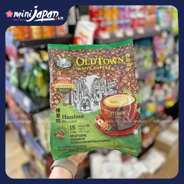 Cà Phê OldTown white Coffee 3in1 hương Hazelnut ( 15 gói x 38g)