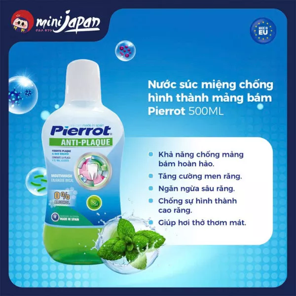 Nước súc miệng Pierrot chống hình thành mảng bám 500ml